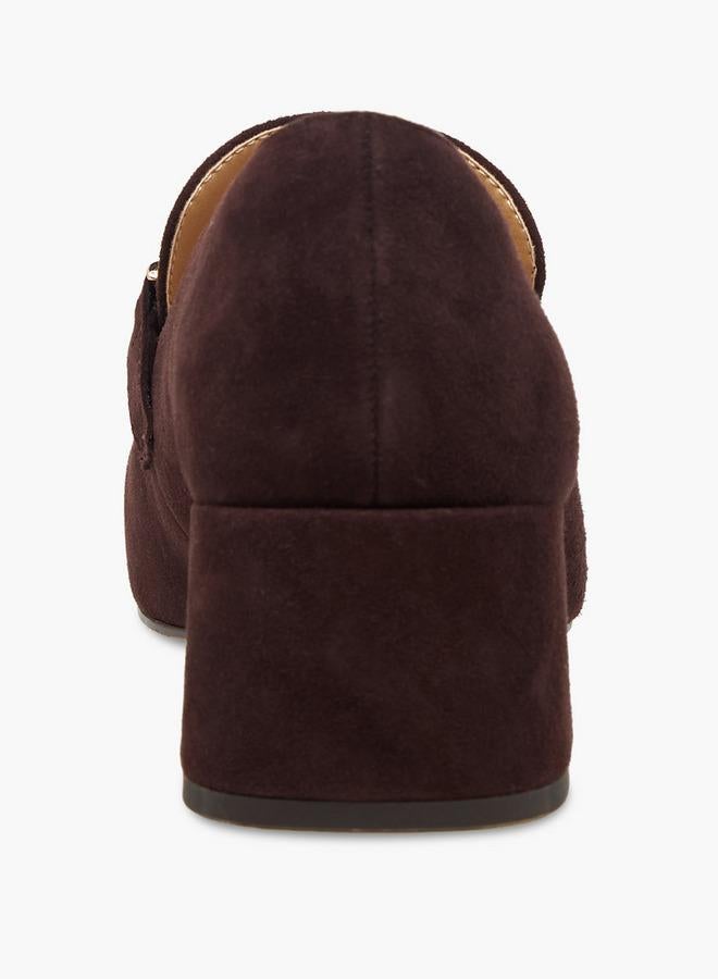 DUCHINI Women Block Heel Leather Loafers - Image 5